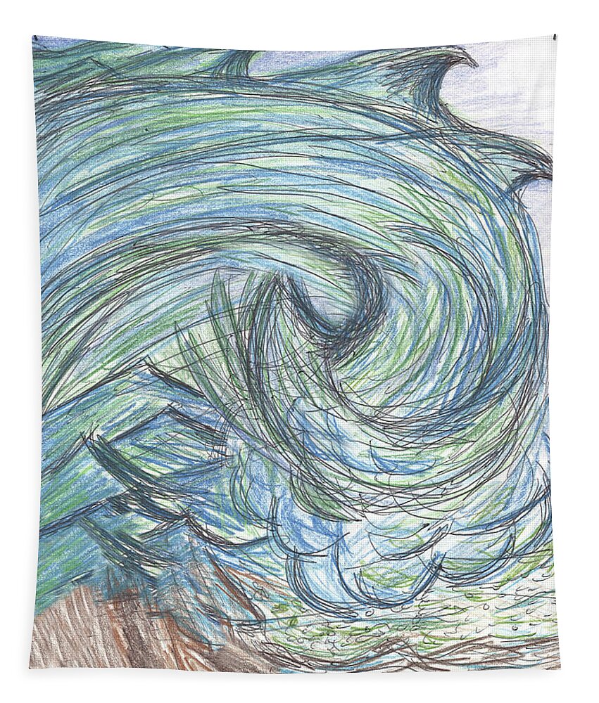 Deep Calls To Deep Tapestry featuring the digital art Waves by Curtis Sikes