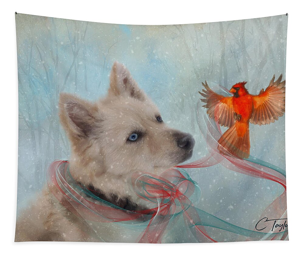 Dogs Tapestry featuring the painting We Can All Get Along by Colleen Taylor