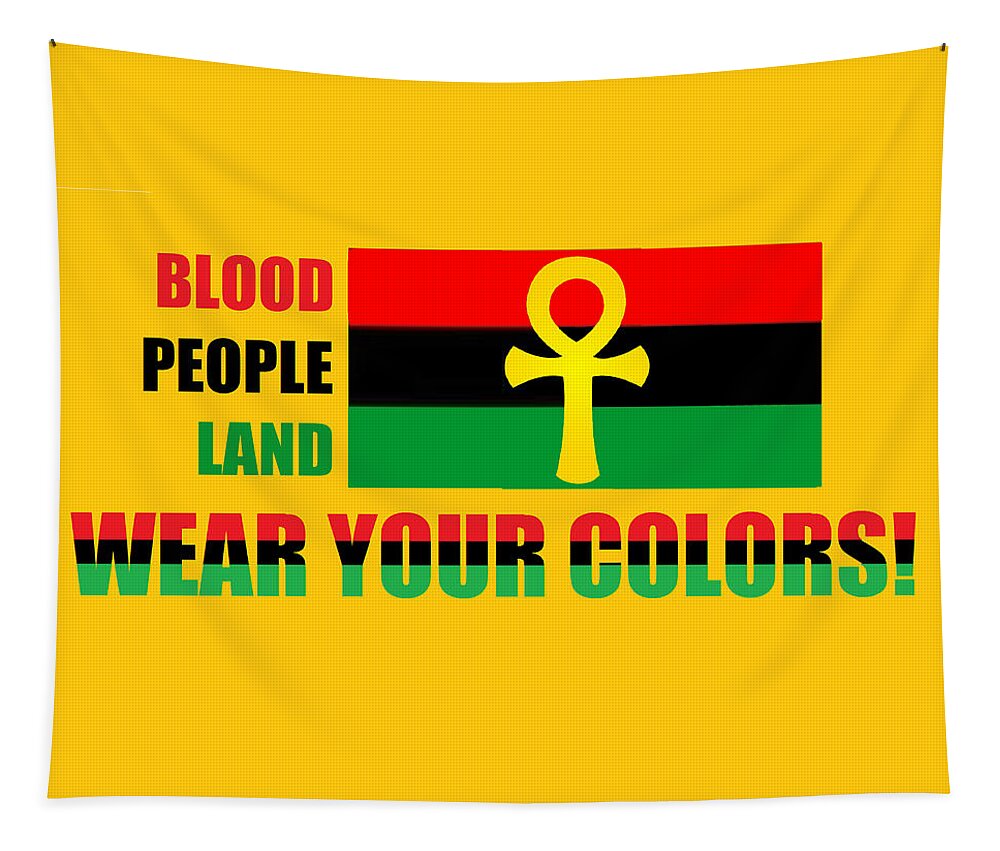 Rbg Tapestry featuring the digital art WEAR Red Black and Green by Adenike AmenRa