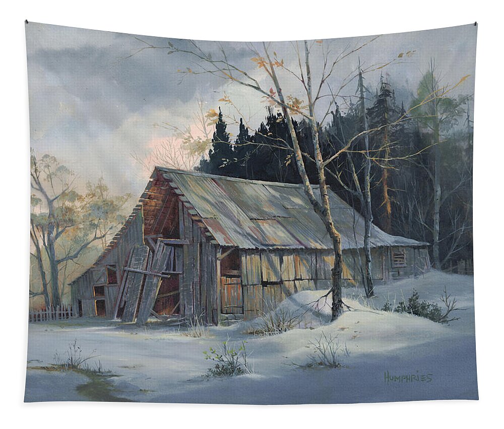 Michael Humphries Tapestry featuring the painting Weathered Sunrise by Michael Humphries