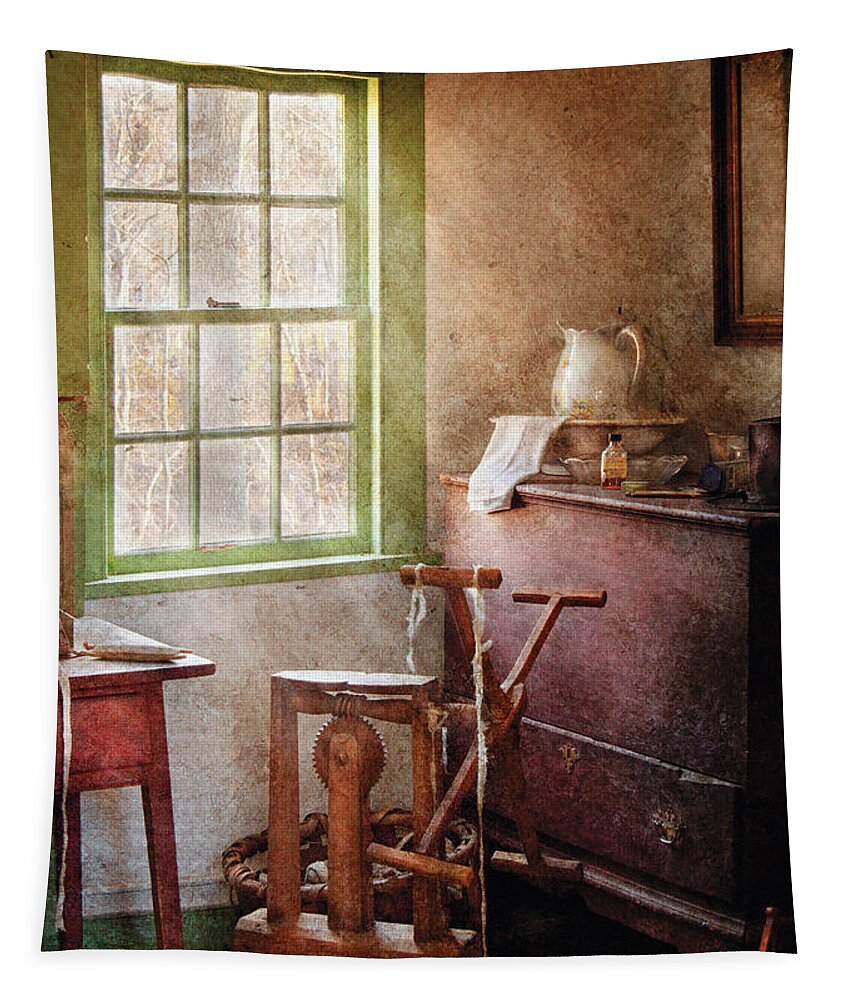 Savad Tapestry featuring the photograph Weaving - In the weavers cottage by Mike Savad