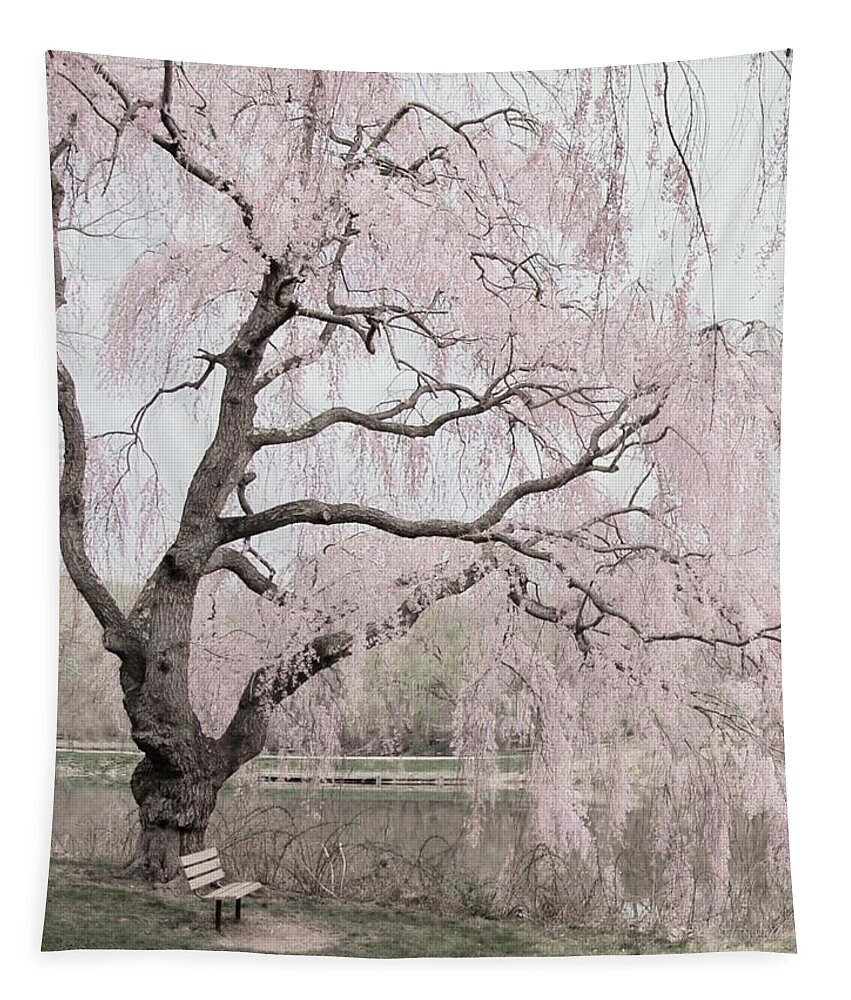 Cherry Blossom Trees Tapestry featuring the photograph Weeping Spring 2 - Holmdel Park by Angie Tirado