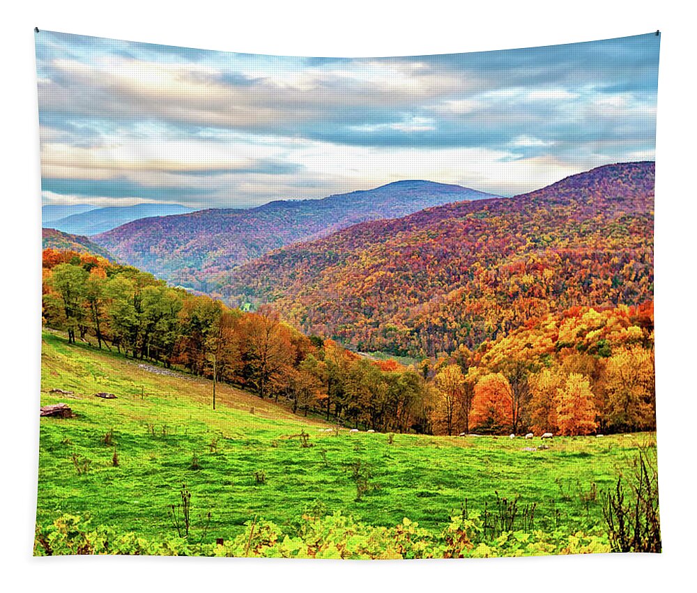 West Virginia Tapestry featuring the photograph West Virginia High 3 - Paint by Steve Harrington