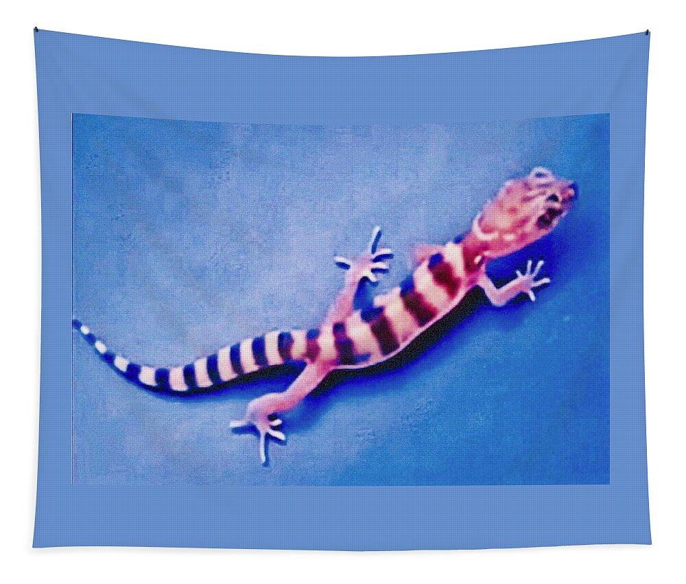 Arizona Tapestry featuring the photograph Western Banded Gecko by Judy Kennedy