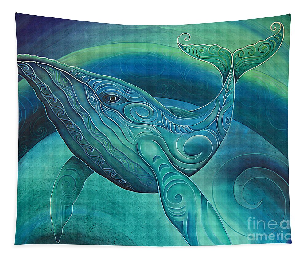 New Tapestry featuring the painting Whale Tohora by Reina Cottier by Reina Cottier
