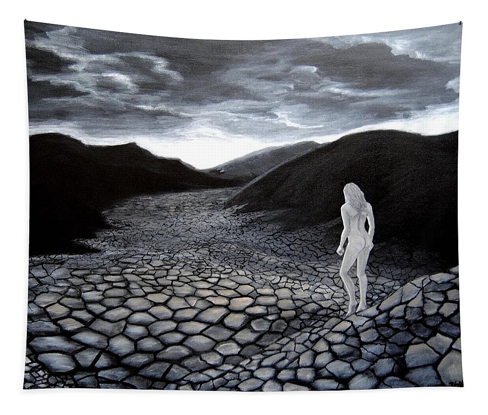 Black And White Tapestry featuring the painting What Kind of World do YOU Want by Vallee Johnson