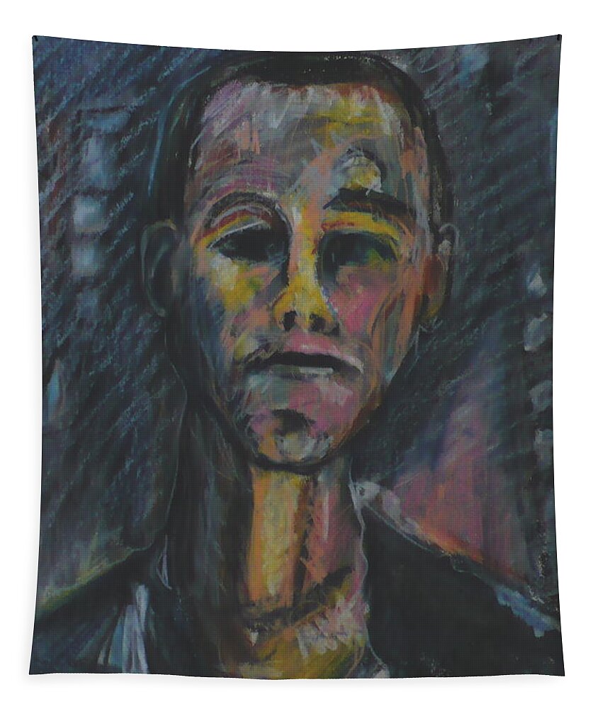 Portrait Tapestry featuring the painting What now He asks by Todd Peterson