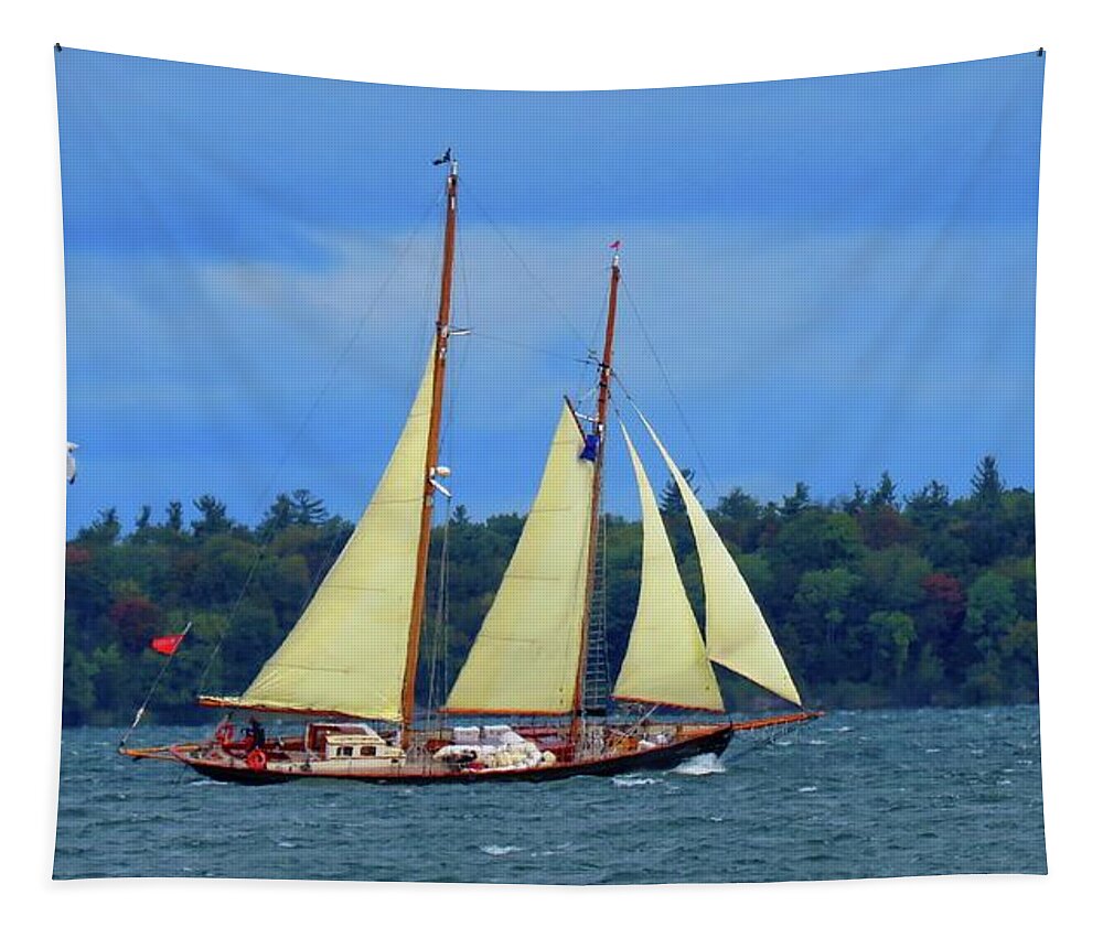 Schooner Tapestry featuring the photograph When And If by Dennis McCarthy