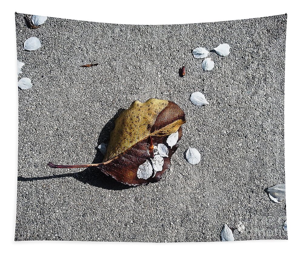 Nature Tapestry featuring the photograph When Petals Met Leaf by Fei A