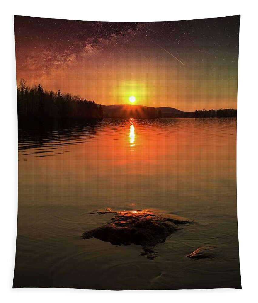Sunset Tapestry featuring the photograph Where heaven touches the earth by Rose-Marie Karlsen