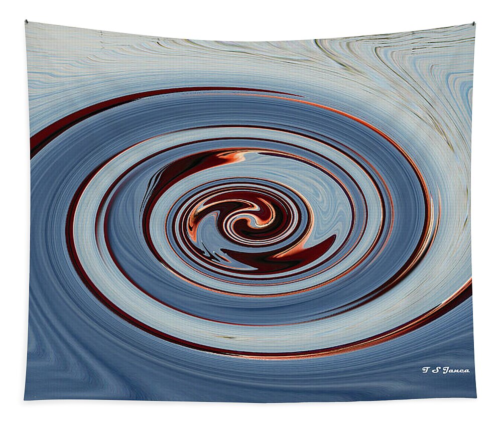 Whirlpool Abstract Tapestry featuring the digital art Whirlpool Abstract by Tom Janca