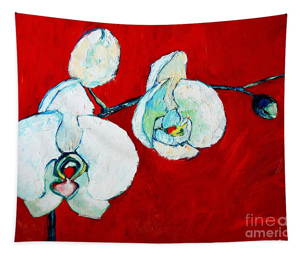 Orchid Tapestry featuring the painting White Orchid by Ana Maria Edulescu