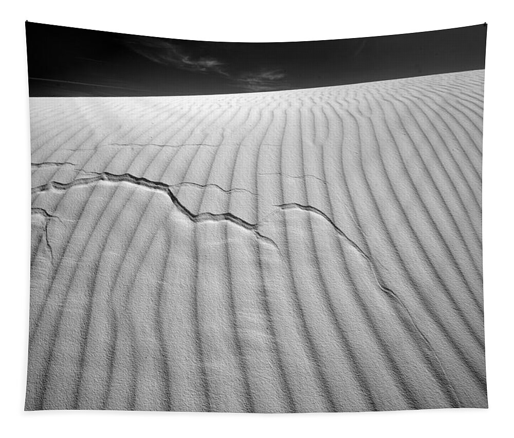 Black & White Tapestry featuring the photograph White Sands Cracked by Peter Tellone