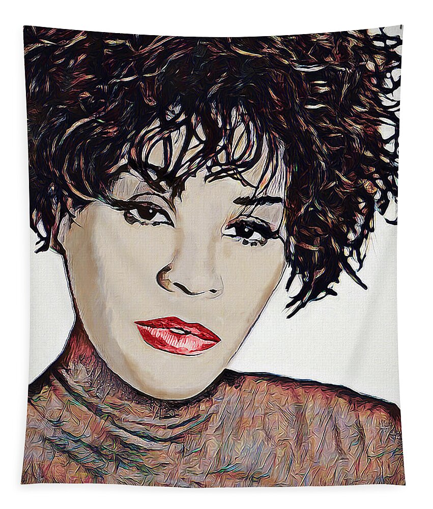 Whitney Houston Tapestry featuring the digital art Whitney by Pennie McCracken
