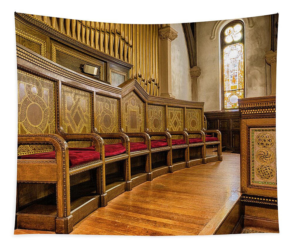 Willard Memorial Chapel Tapestry featuring the photograph Willard Chapel Pulpit by Stephen Stookey