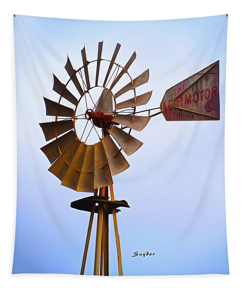 Windmill Tapestry featuring the photograph Windmill Sisquoc California by Floyd Snyder