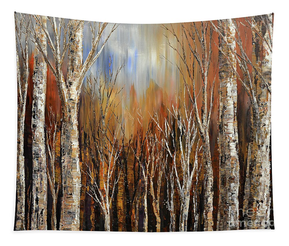 Fall Tapestry featuring the painting Winds of Autumn by Tatiana Iliina
