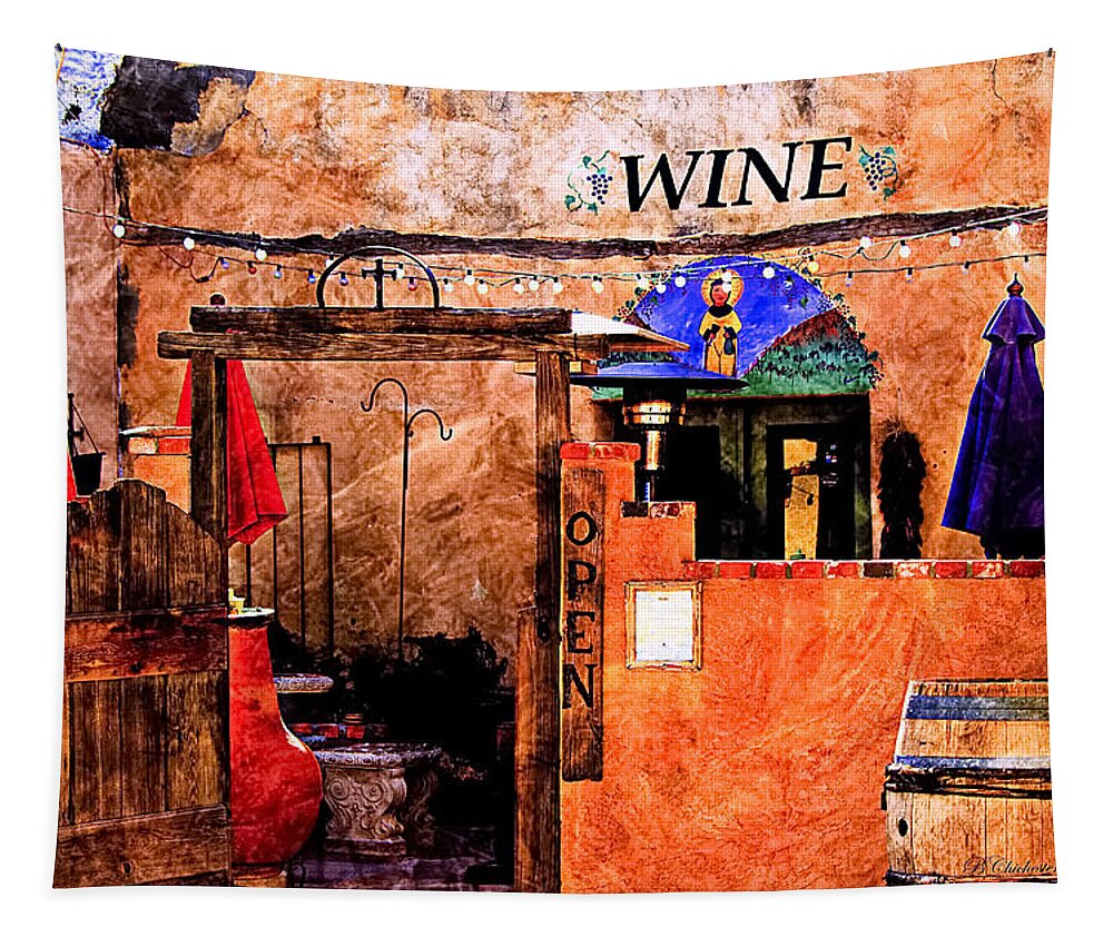 Wine Tapestry featuring the painting Wine Bar of the Southwest by Barbara Chichester