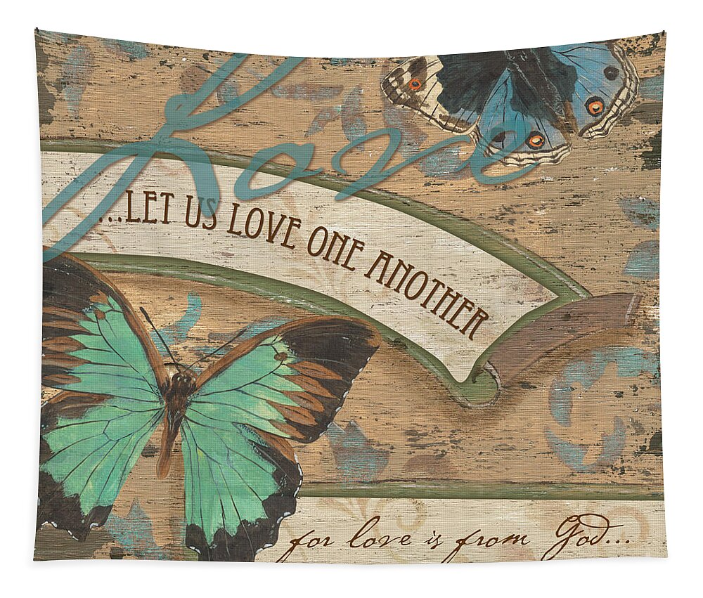 Butterfly Tapestry featuring the painting Wings of Love by Debbie DeWitt