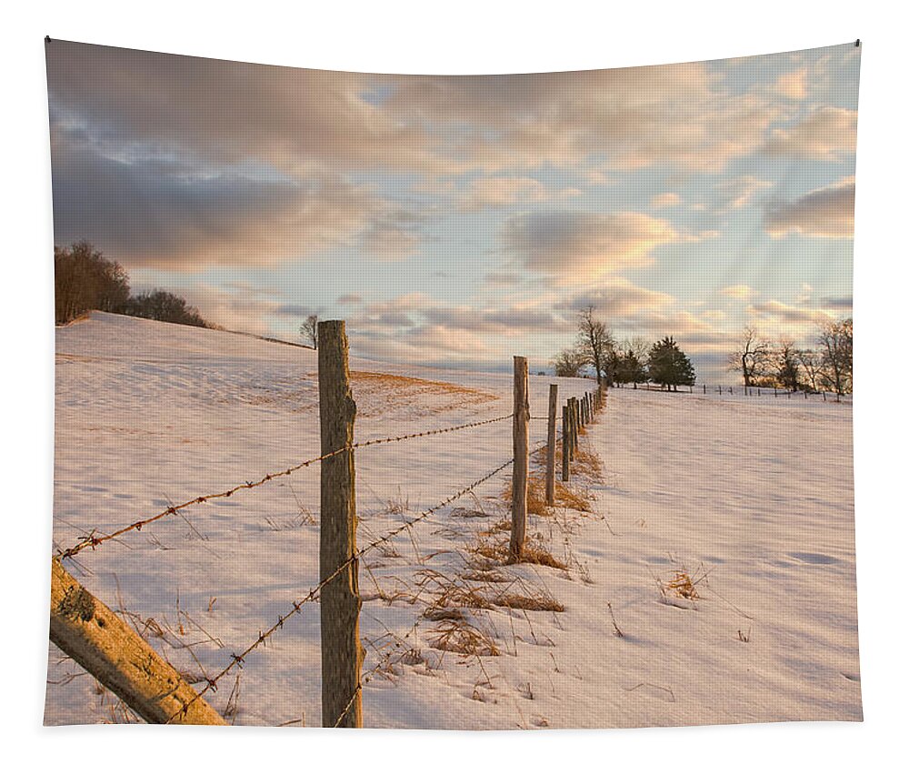 Golden Hour Tapestry featuring the photograph Winter Countryside by Angelo Marcialis