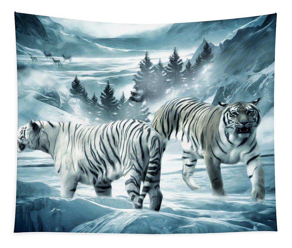 Tiger Tapestry featuring the photograph Winter Deuces by Lourry Legarde
