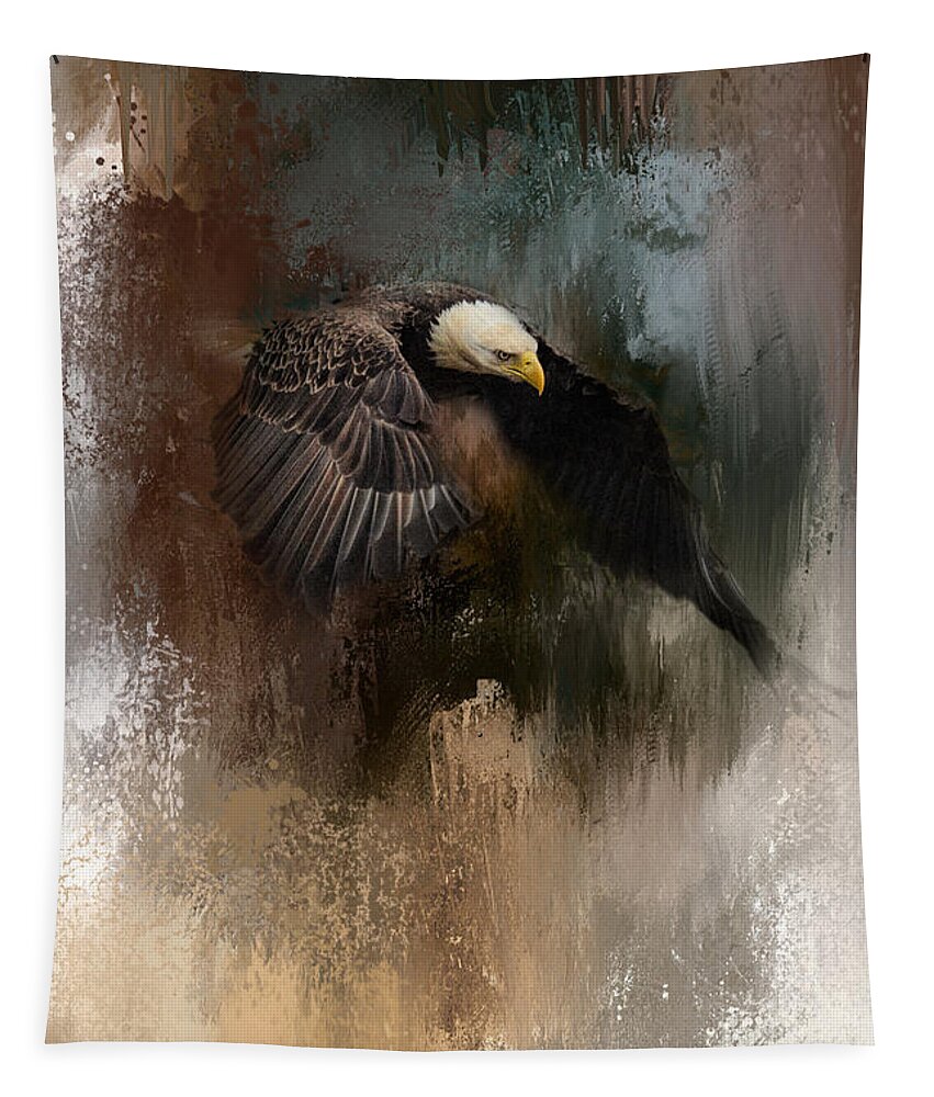 Jai Johnson Tapestry featuring the photograph Winter Eagle 2 by Jai Johnson