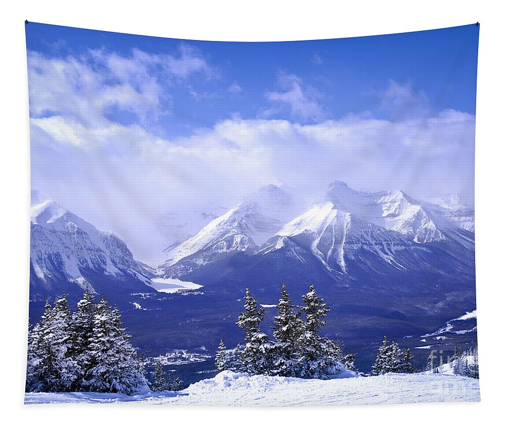 Mountain Tapestry featuring the photograph Winter mountains 1 by Elena Elisseeva