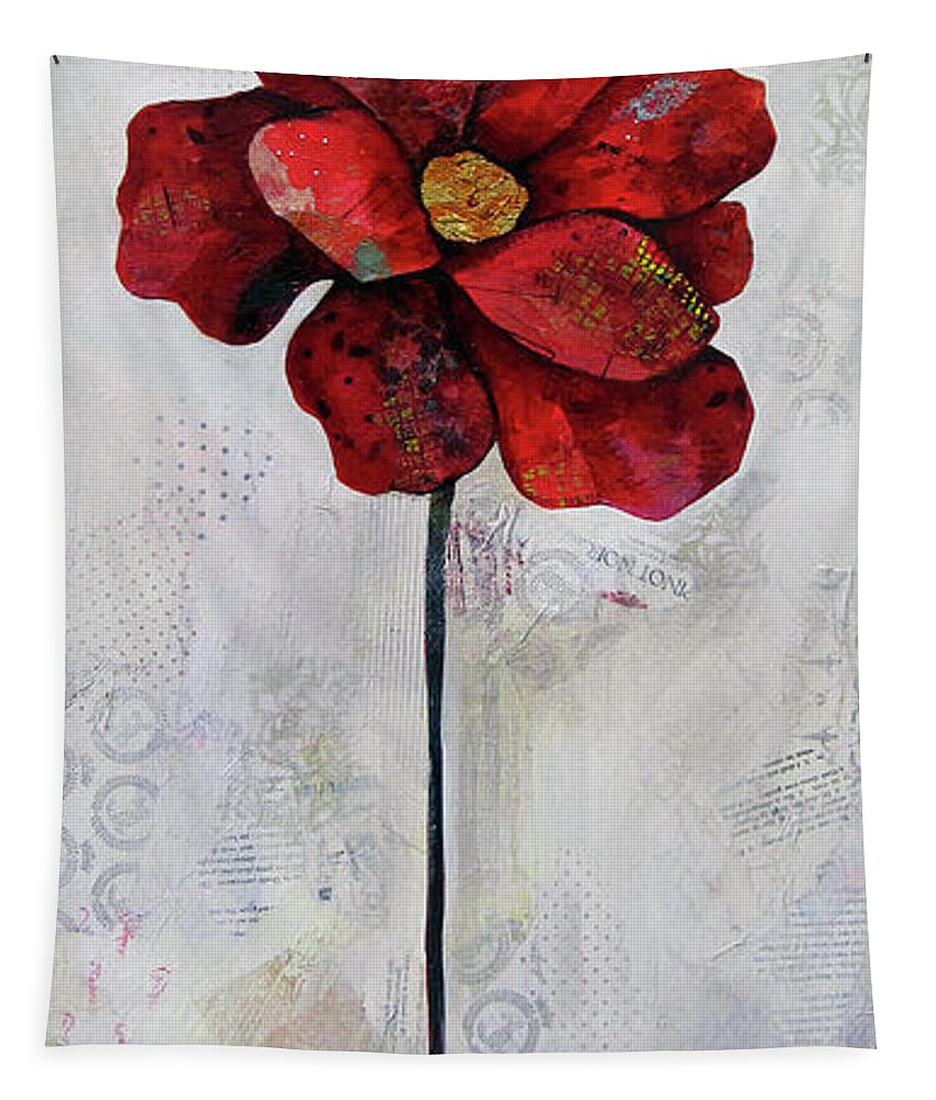Winter Tapestry featuring the painting Winter Poppy II by Shadia Derbyshire