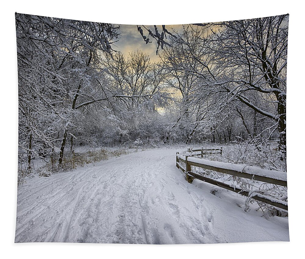Clouds Tapestry featuring the photograph Winter Sunrise by Sebastian Musial