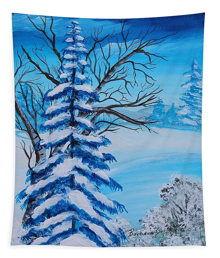 Barbara Griffin Tapestry featuring the painting Winters Palette by Barbara A Griffin