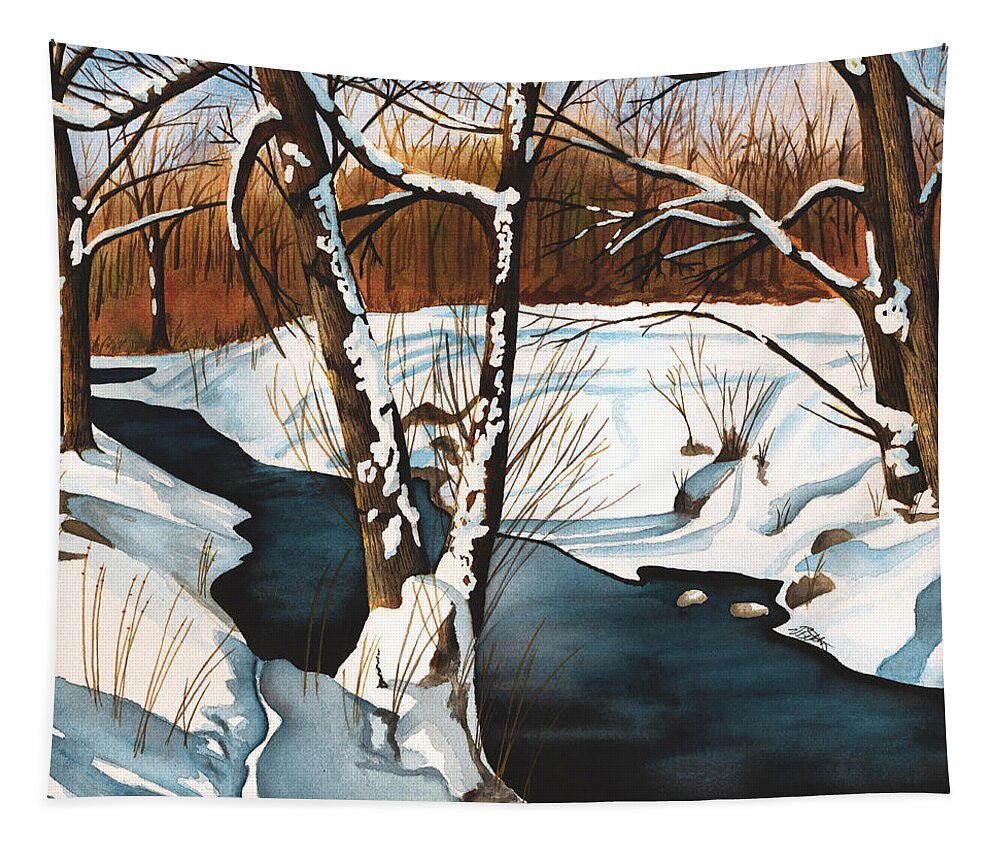 Winter Tapestry featuring the painting Winterscape by Vic Ritchey