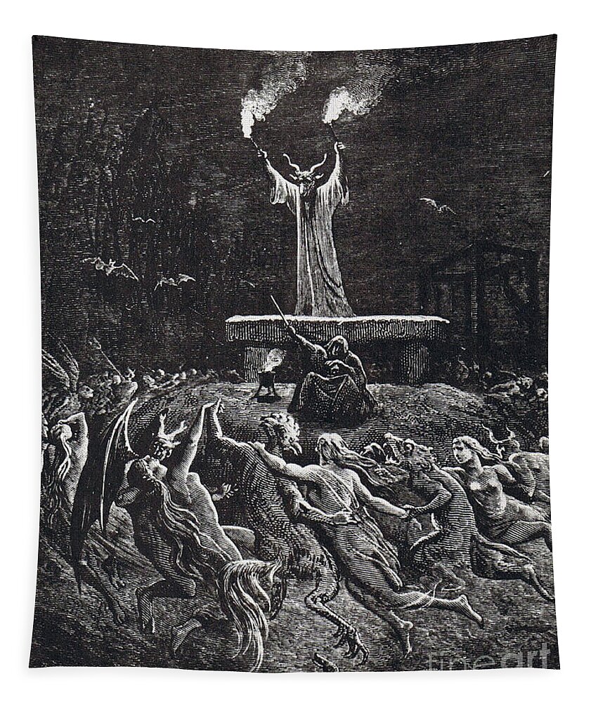 History Tapestry featuring the photograph Witches Sabbath, 1884 by Science Source