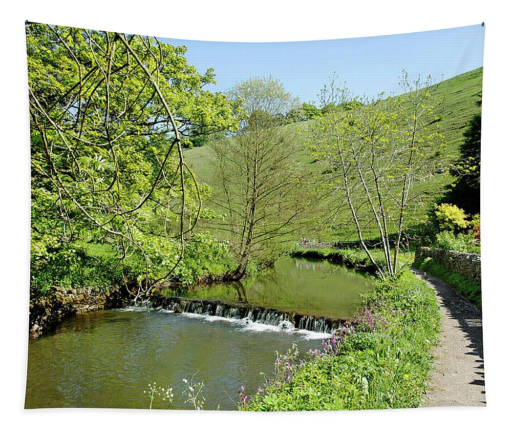 Europe Tapestry featuring the photograph Wolfscote Dale near Fishpond Bank by Rod Johnson
