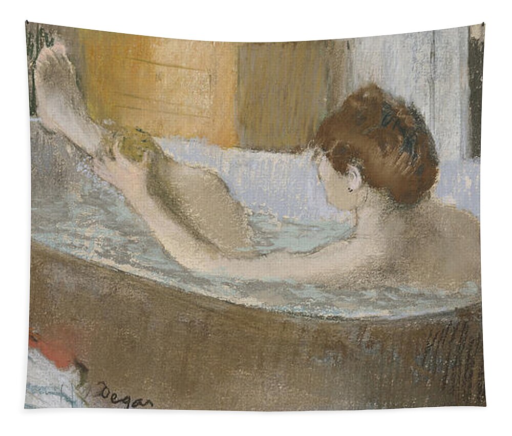 Edgar Tapestry featuring the pastel Woman in her Bath by Edgar Degas