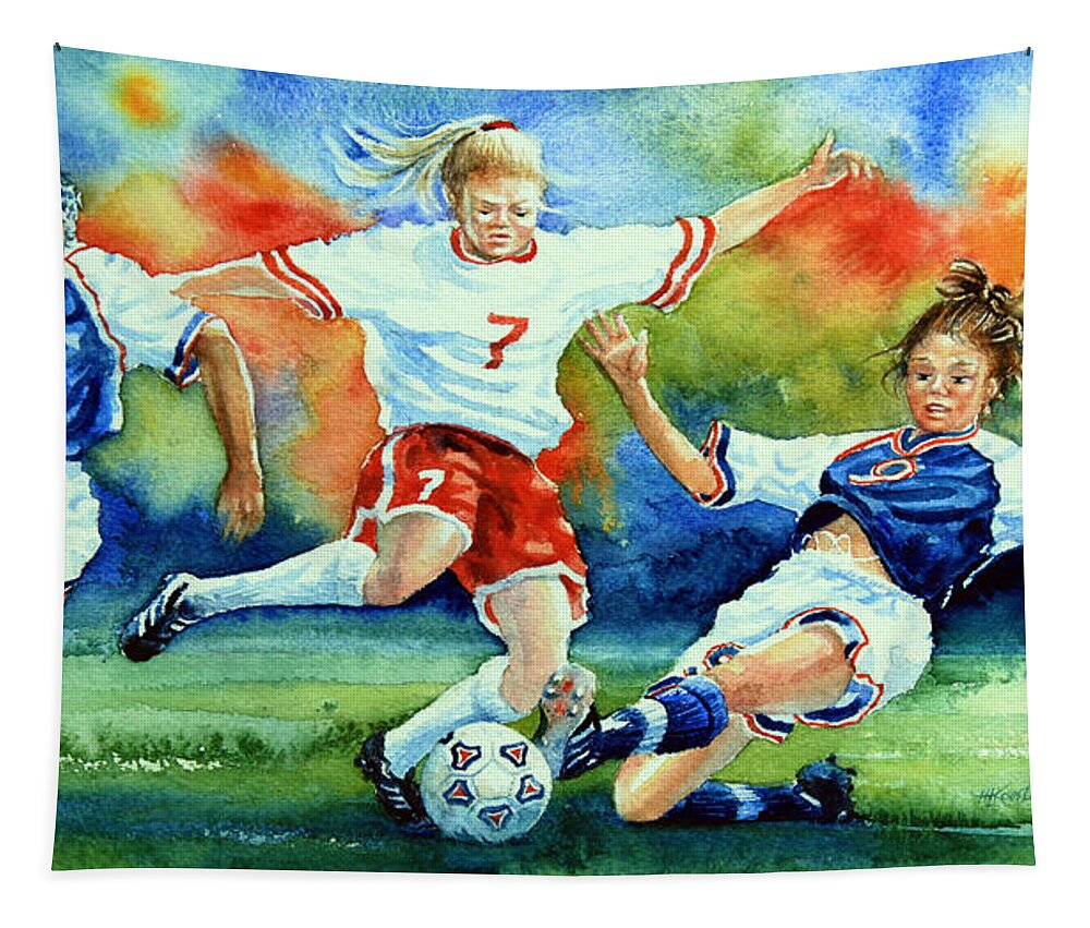 Sports Tapestry featuring the painting Women by Hanne Lore Koehler