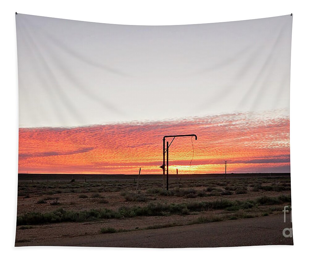 Woomera Tapestry featuring the photograph Woomera Sunset by Linda Lees