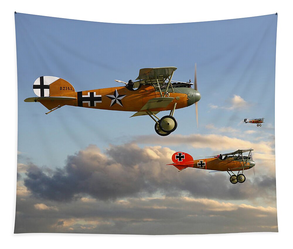 Aircraft Tapestry featuring the photograph WW1 - Fighting Colours 3 by Pat Speirs
