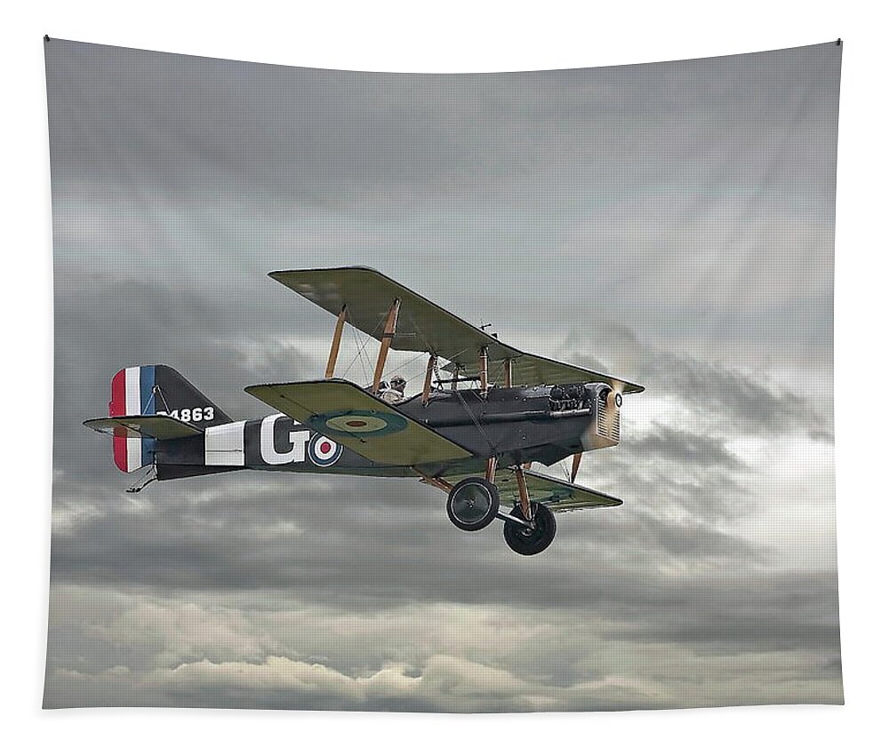 Aircraft Tapestry featuring the digital art WW1 - Icon SE5 by Pat Speirs