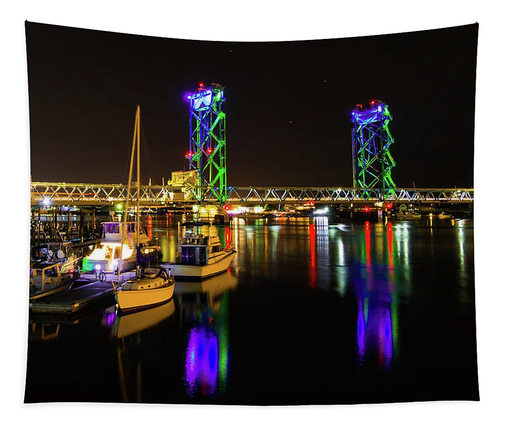 Portsmouth Tapestry featuring the photograph WWI Memorial Bridge Blue-Green by Tim Kirchoff