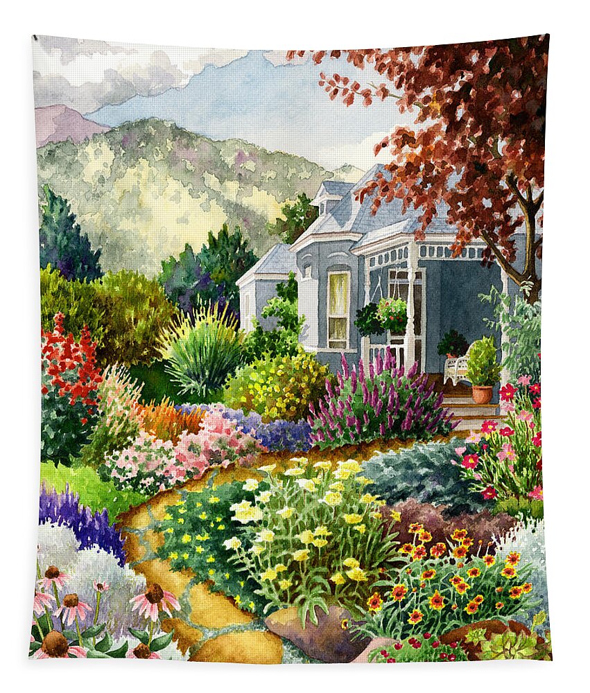 Colorado Garden Painting Tapestry featuring the painting Xeriscape Garden by Anne Gifford