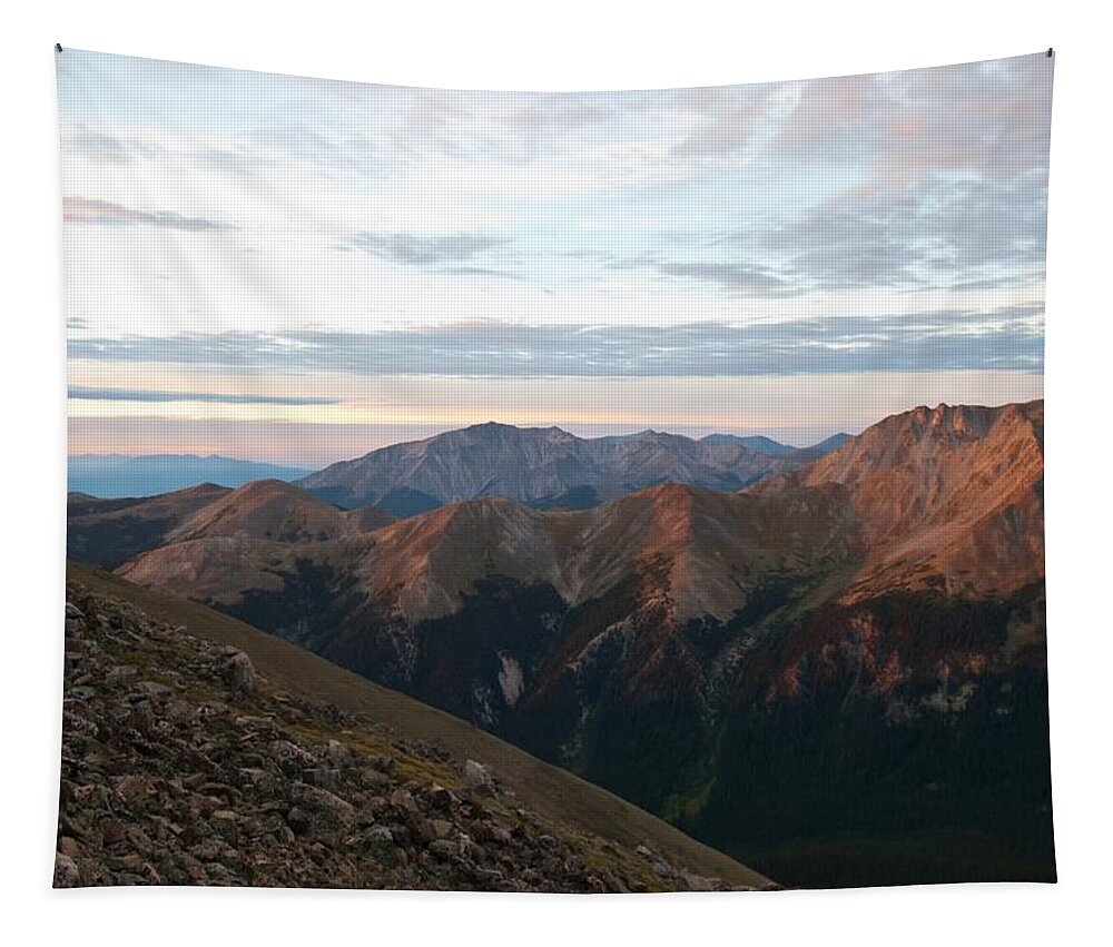 Yale Peak Tapestry featuring the photograph Yale Peak Sunrise by Cascade Colors