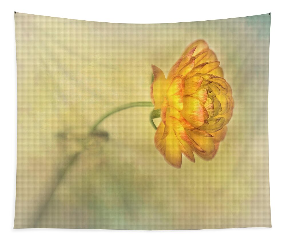 Bloom Tapestry featuring the photograph Yellow Ranunculus by David and Carol Kelly