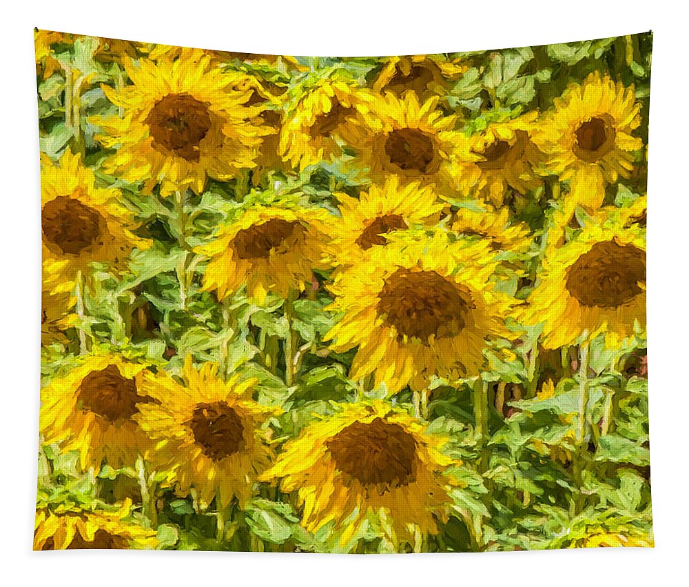 David Letts Tapestry featuring the painting Yellow Sunflowers by David Letts