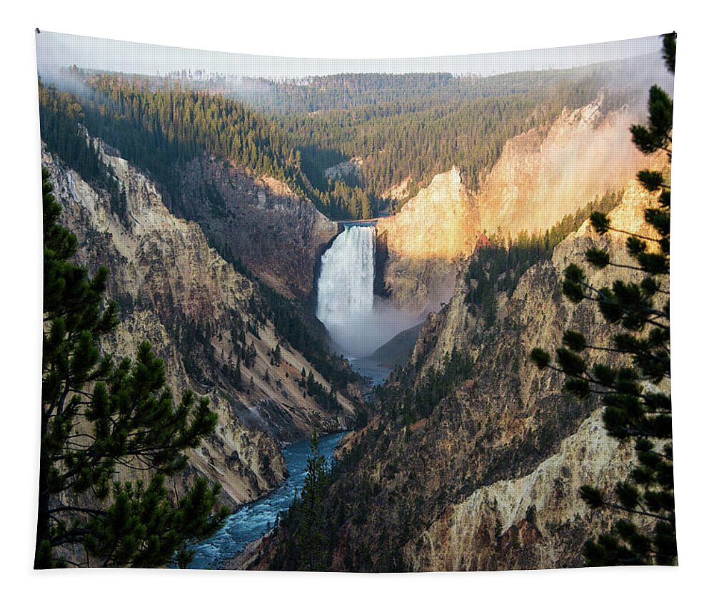 Grand Canyon Of The Yellowstone Tapestry featuring the photograph Yellowstone Falls by Jennifer Ancker