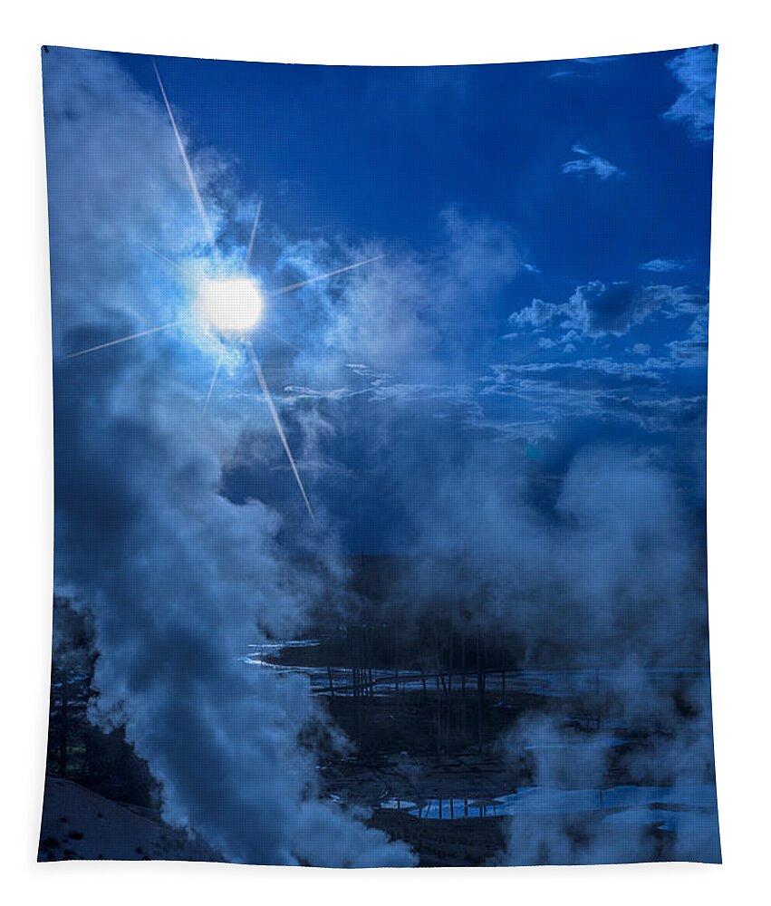 Yellowstone Tapestry featuring the photograph Yellowstone Norris Basin Geyser by Steve Gadomski