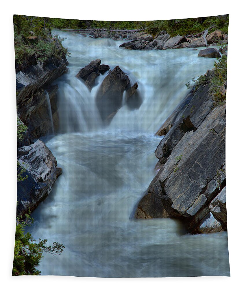 Yoho River Tapestry featuring the photograph Yoho River Rapids Waterfall by Adam Jewell