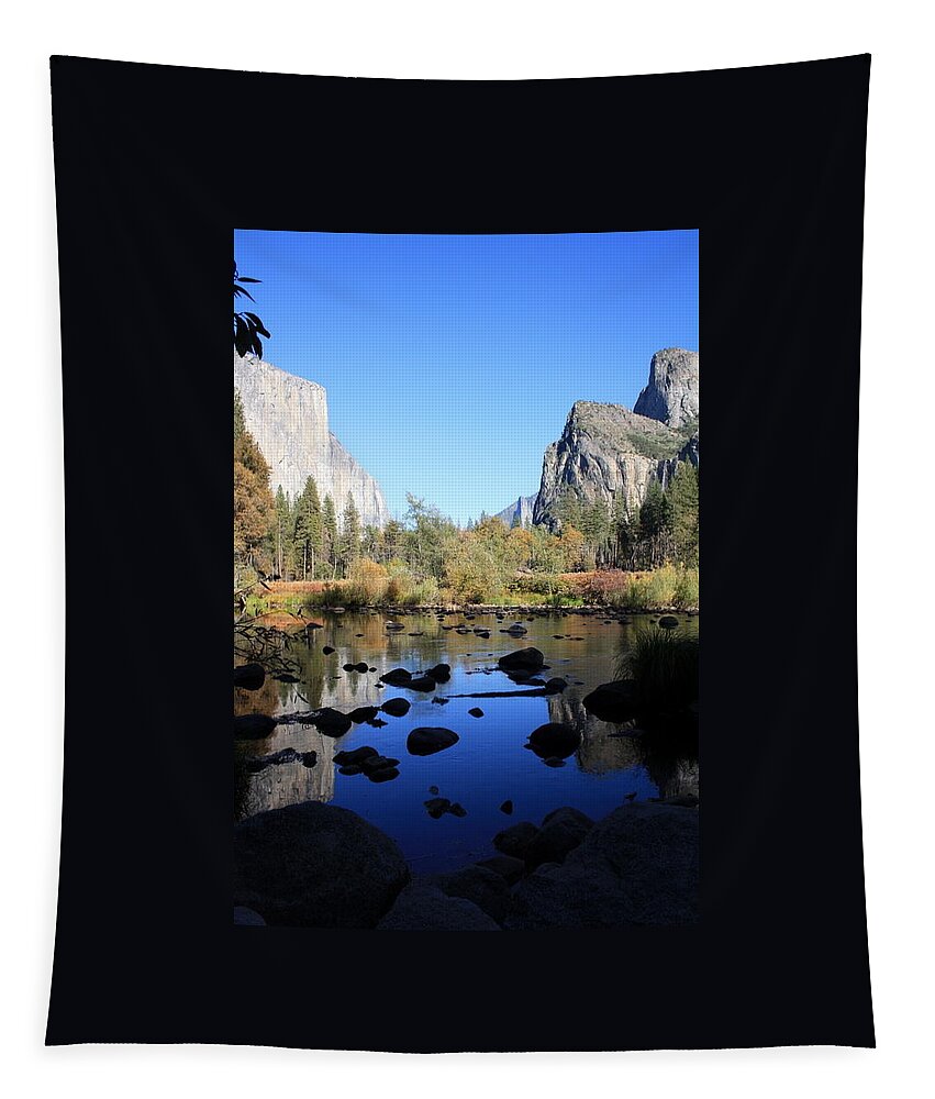 El Capitan Tapestry featuring the photograph Yosemite Valley by David Nicholls