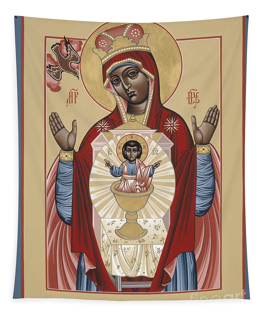 Your Lap Has Become The Holy Table (black Madonna) Tapestry featuring the painting The Black Madonna Your Lap Has Become the Holy Table 060 by William Hart McNichols
