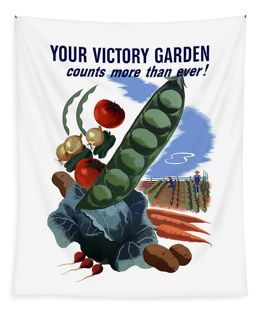 Vegetables Tapestry featuring the painting Your Victory Garden Counts More Than Ever by War Is Hell Store
