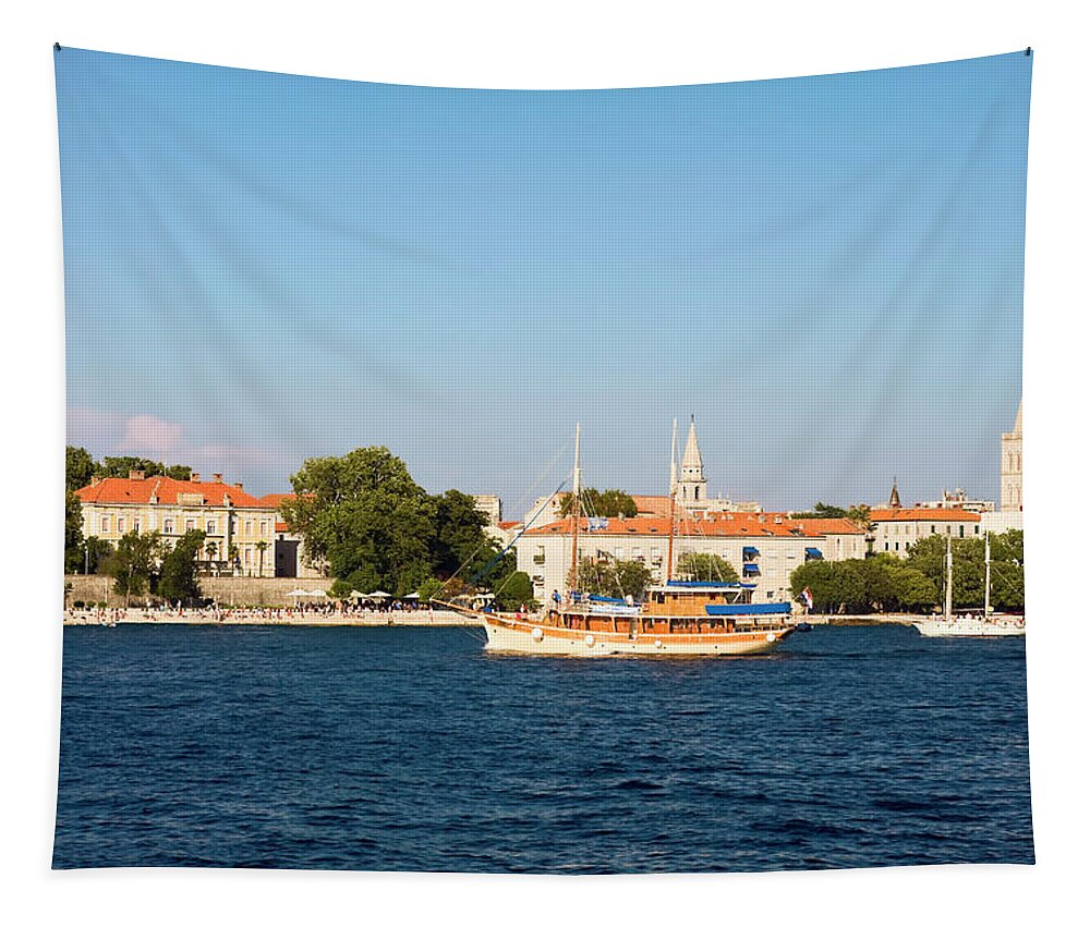 Waterside Scenes Tapestry featuring the photograph Zadar Waterfront by Sally Weigand